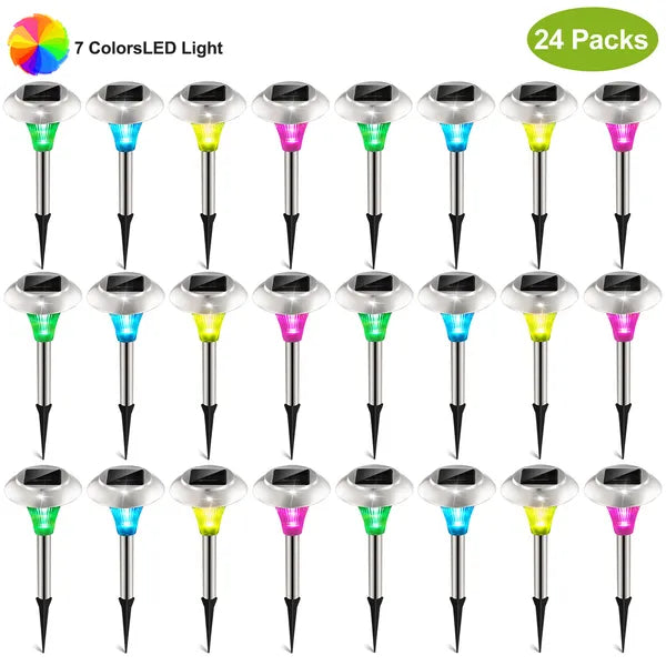 Colour Changing Solar Garden Lights, 24 Pack