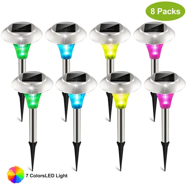 Colour Changing Solar Garden Lights, 8 Pack